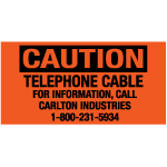 Cable Markers With Adhesive - Caution Telephone Cable